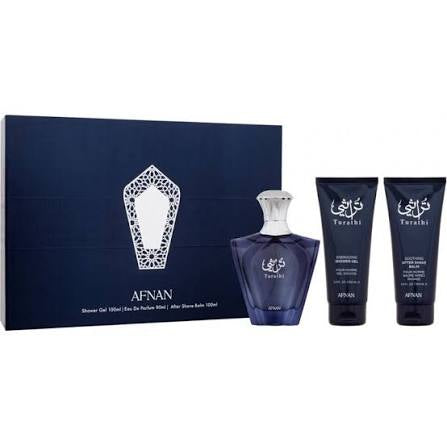 Afnan Turathi Homme Blue Gift Set – Eau De Parfum + Shower Gel + After Shave – Luxurious Perfume Gift Set For Men
