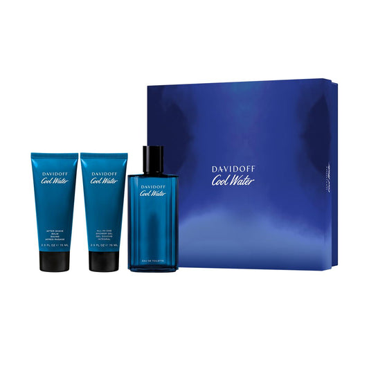 Cool Water Perfume Gift Set for Men - Pack of 3 (125 ml EDT, 75 ml Shower Gel & 75 ml After Shave Balm)
