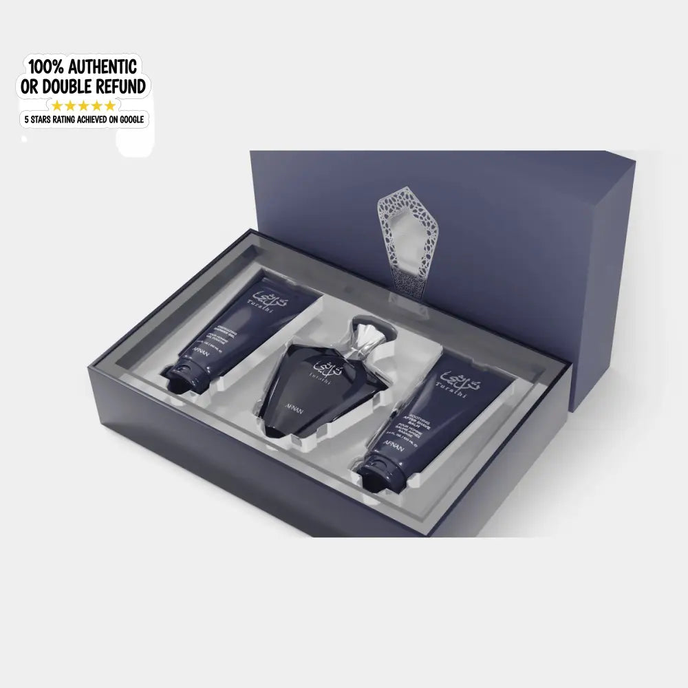 Afnan Turathi Homme Blue Gift Set – Eau De Parfum + Shower Gel + After Shave – Luxurious Perfume Gift Set For Men
