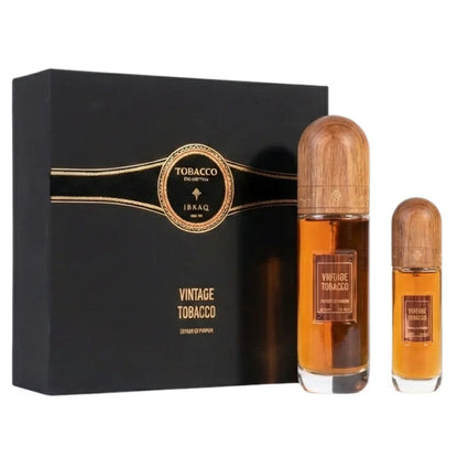 Ibraheem Al Qurashi Vintage Tobacco Gift Set For Men For Men Extrait De Parfum 100ml+10ml